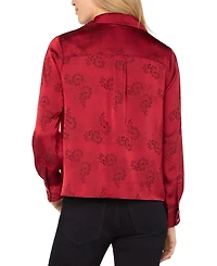 Liverpool Los Angeles Women's Long Sleeve Hidden Placket Woven Shirt