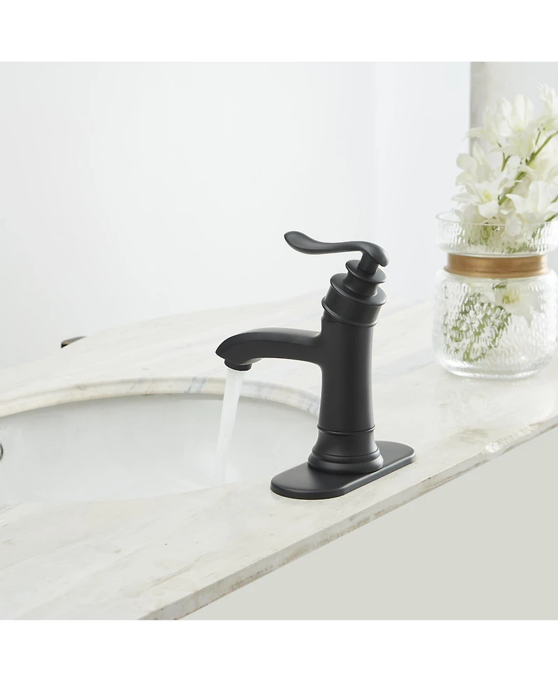 Greenspring Single Hole Single-Handle Low-Arc Bathroom Faucet With Pop-up Drain Assembly In Brushed Nickel