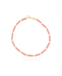 The Lovery Bubblegum Pink Bar Bracelet 14K Gold