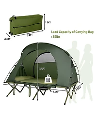 Akiudex 2-Person Outdoor Camping Tent with External Cover - Green