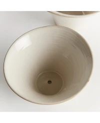 Napa Home & Garden Cotes Pots - 2pc - White Stoneware Planters w/ Drain Hole