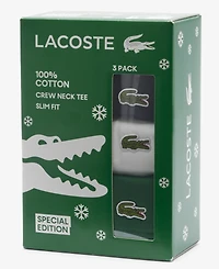 Lacoste Men's 3-Pack Slim Fit Crewneck T-Shirts