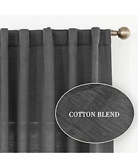 Awesome Home Cotton Blend Light Filtering Back Tab Curtains (2 Panels), 52"x108"