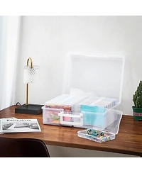 Sorbus Clear Durable Box with 16 Cases (4" x 6") Organizers and Storage Cases - Great for Photo Organization and Craft Storage