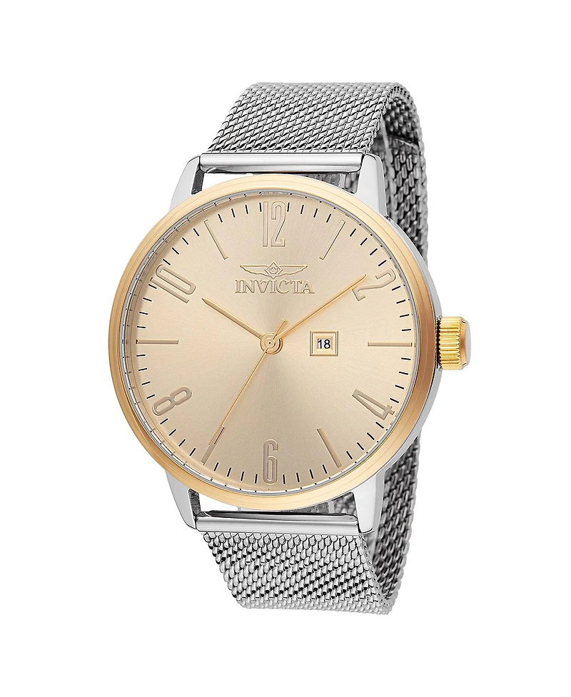 Invicta Men's 48937 Specialty Quartz 3 Hand Gold Dial Watch