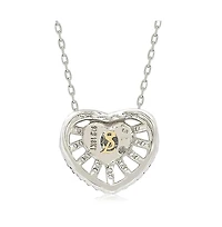 Suzy Levian New York Sterling Silver Sapphire & Created White Sapphire Heart Necklace