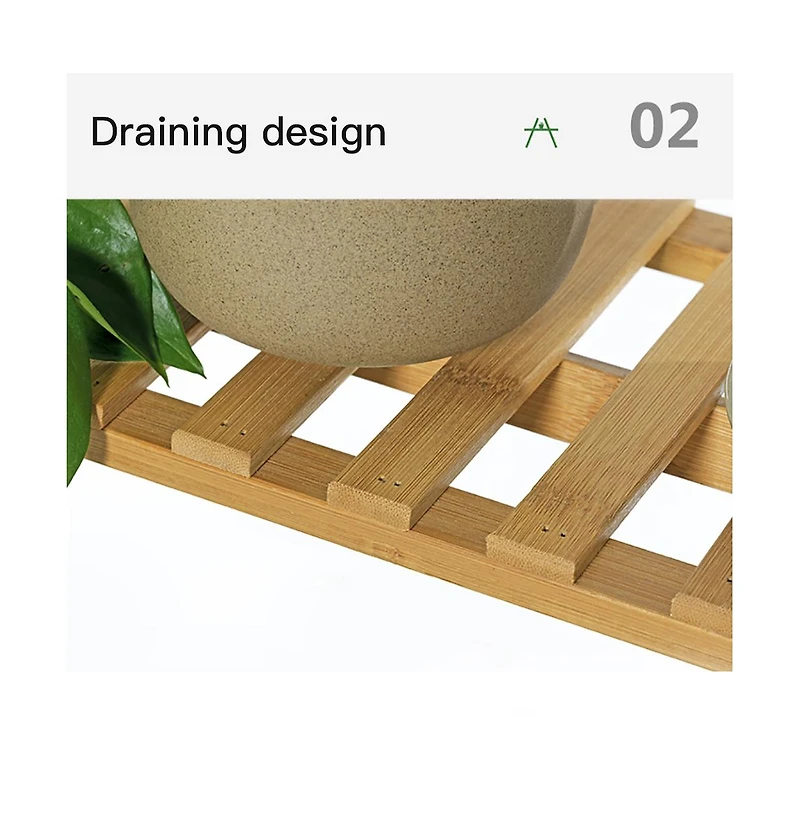 Unho 3 Tier Bamboo Hanging Folding Plant Shelf Stand Flower Pot Display Rack Bookcase