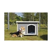 Aostirmotor Medium Wooden Outdoor Dog House with Adjustable Plastic Feet and Elevated Floor