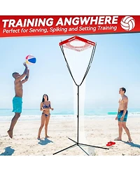 Bearwill Volleyball Setter Trainer Net - Adjustable Angle & Height (8-13FT), Training Equipment for Serving, Spiking, Setting - Indoor & Outdoor
