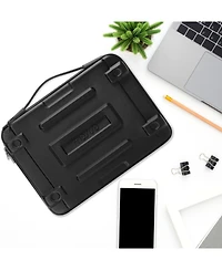 Mosiso Black Hard Shell Laptop Sleeve - 15.6"/16" Abstract Geometric Waterproof Case with Strap for MacBook/Hp/Dell/Lenovo/Asus