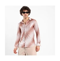 Campus Sutra Men's Ombre-Pleated Shirt