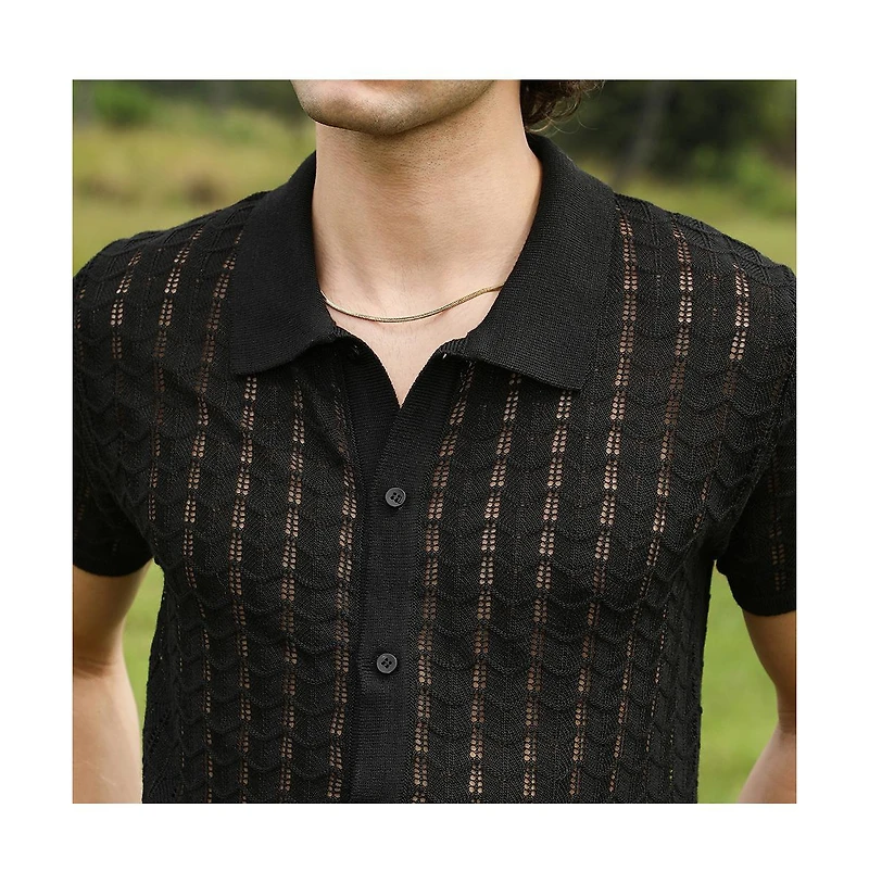 Campus Sutra Men's Spear-Knit Slim-Fit Shirt