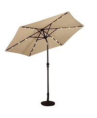 Costway 9FT Patio Solar Umbrella Led Market Steel Tilt W/ Crank Outdoor