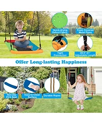 Akiudex 3-in-1 Kids Swing Set with Adjustable Toddler Seat Platform and Belt Swings