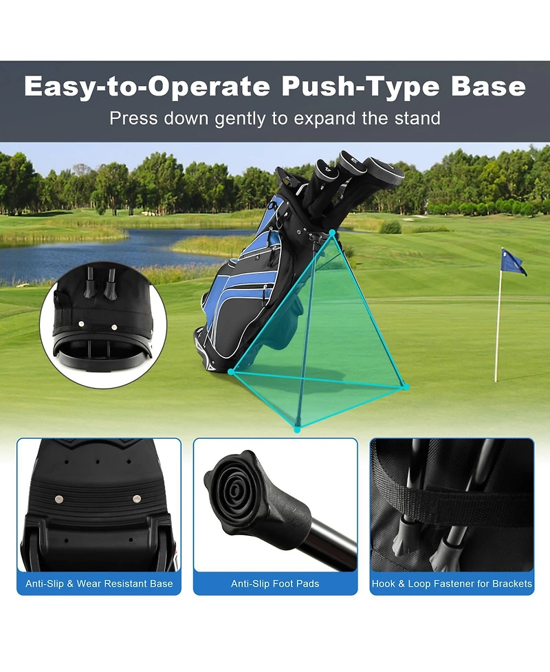Akiudex Lightweight Golf Stand Bag with Dividers and Pockets
