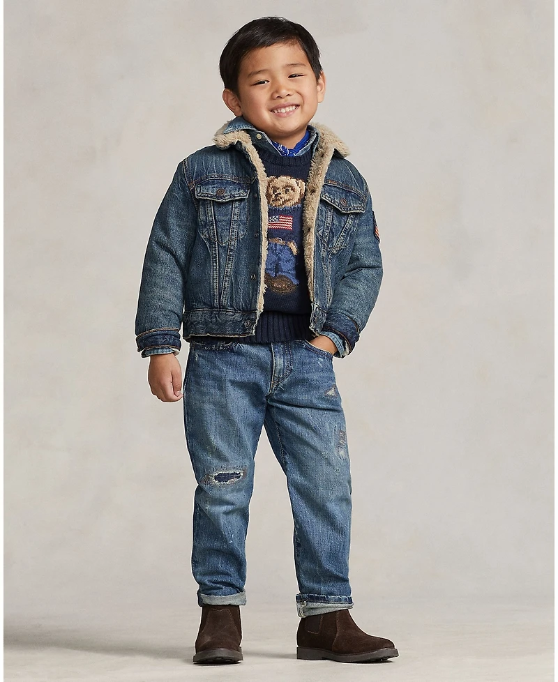 Polo Ralph Lauren Toddler and Little Boys Teddy Fleece–Lined Denim Trucker Jacket