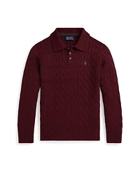 Polo Ralph Lauren Big Boys Cable-Knit Cotton Polo Sweater