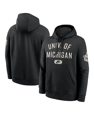 Nike Men's Black Michigan Wolverines Fashion Club Pullover Hoodie
