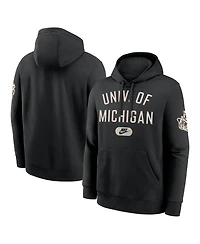 Nike Men's Black Michigan Wolverines Fashion Club Pullover Hoodie