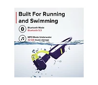 Suunto Aqua Waterproof Open-Ear Swimming Bone Conduction Bluetooth Headphones with Built in MP3 Player - Blue
