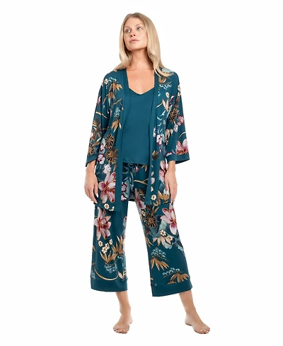 Linea Donatella Women's Knit Mihoko 3Pcs Travel and Sleep Pajama Set