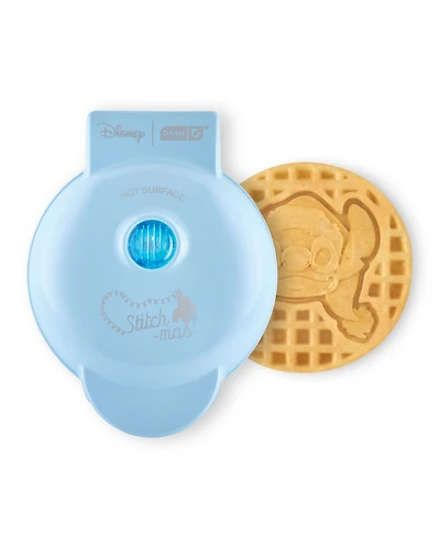 Dash Disney Holiday Stitch Mini Waffle Maker with Stitch in a Santa Hat Plate