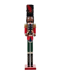 Glitzhome 36.5" Wooden Christmas African Soldier Nutcracker