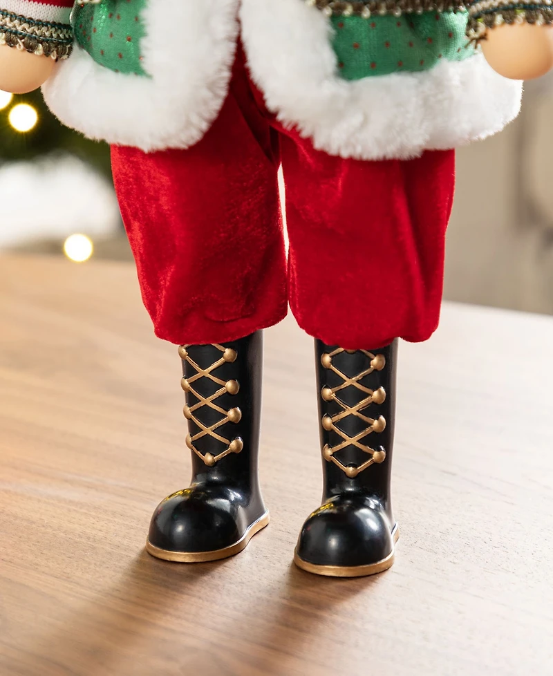 Glitzhome 20" Faux Fur Christmas Nutcracker Figurine