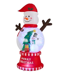 Glitzhome 8" Lighted Inflatable Snowman Globe Scene Decor