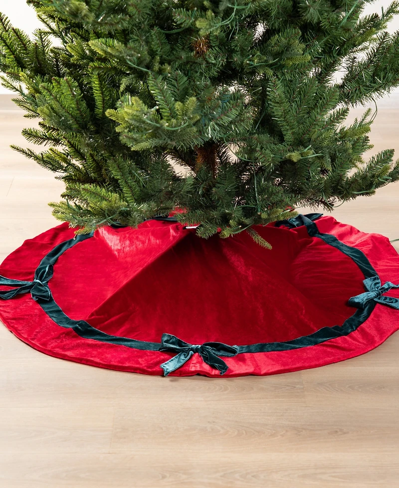 Glitzhome 48" Christmas Tree Skirt with Bows