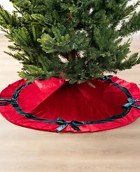 Glitzhome 48" Christmas Tree Skirt with Bows