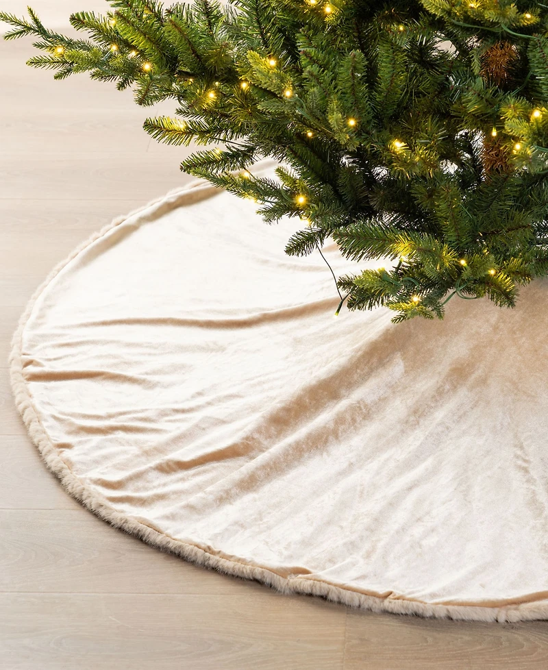 Glitzhome 60" Deluxe Reversible Christmas Tree Skirt