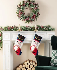 Glitzhome 21" Hooked Nutcracker Christmas Stocking