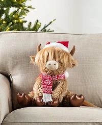 Glitzhome 15.25" Christmas Fabric Highland Cow