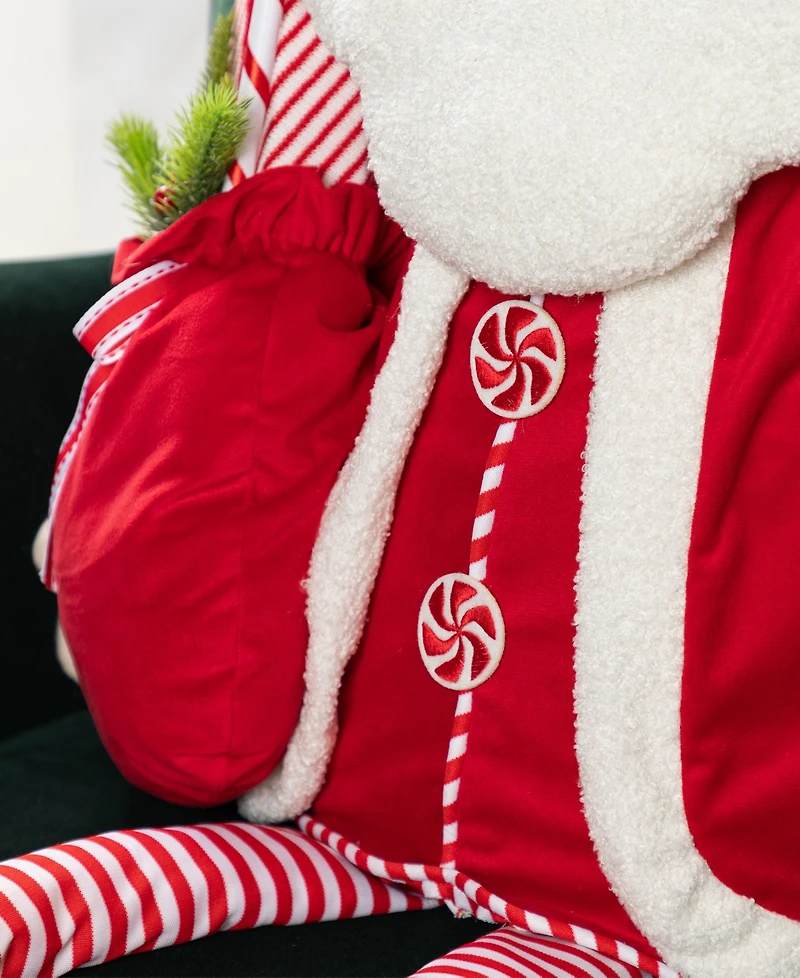 Glitzhome 60" Christmas Oversized Fabric Santa with Dangle Legs