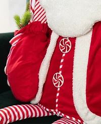 Glitzhome 60" Christmas Oversized Fabric Santa with Dangle Legs