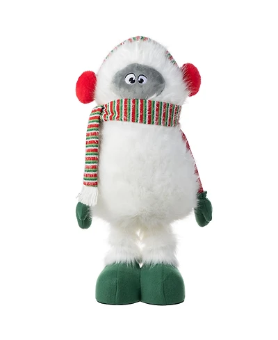 Glitzhome 29.25" Christmas Fabric Yeti with Telescoping Legs