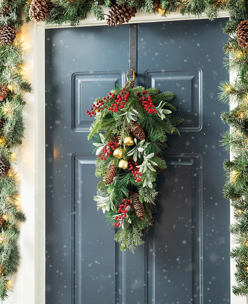 Glitzhome 34.25" Wooden Christmas Sleigh Porch Decor