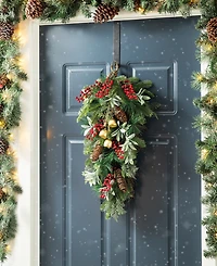 Glitzhome 34.25" Wooden Christmas Sleigh Porch Decor