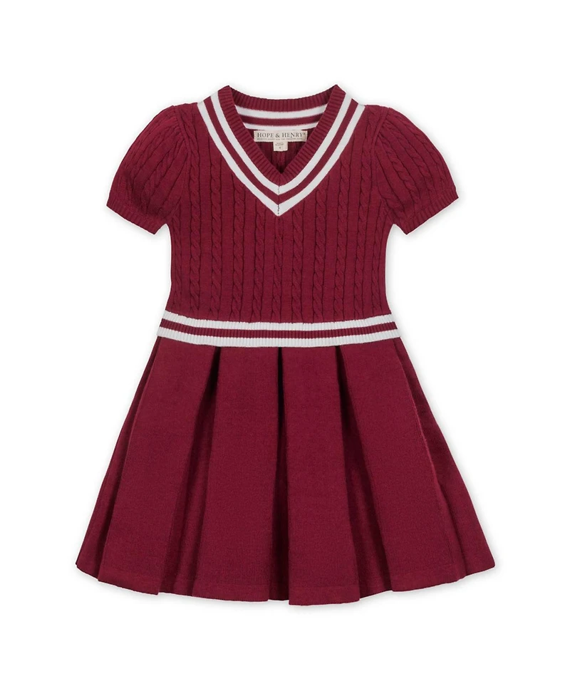 Hope & Henry Toddler Girls' Organic Short Sleeve Cricket Sweater Dress