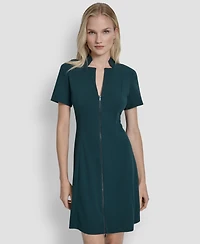 Dkny Women's Metal Zip Fit & Flare Dress
