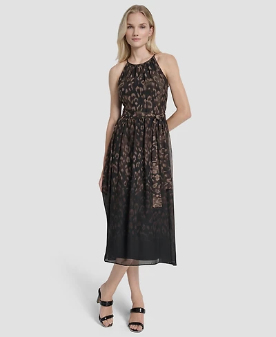 Dkny Women's Sleeveless Crewneck Midi Dress