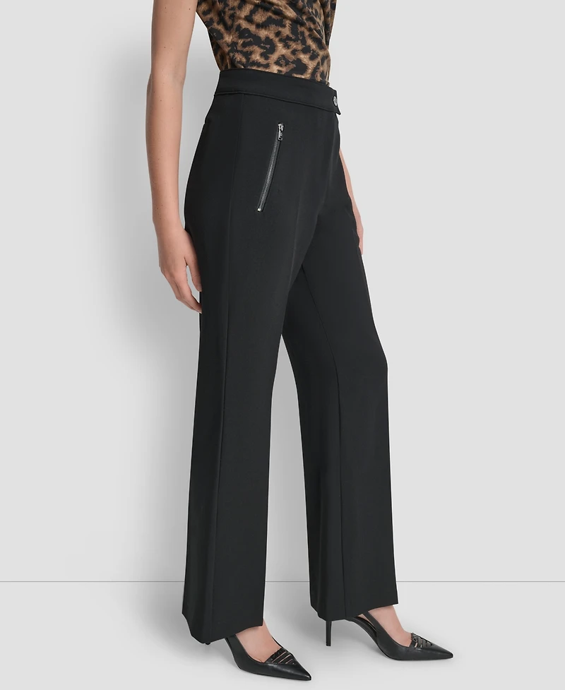 Dkny Women's Double Weave Wide Leg Pants