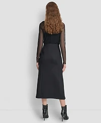 Dkny Women's Grommet Detail Midi Skirt