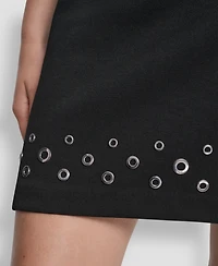 Dkny Women's Grommet Hem Detail Mini Skirt