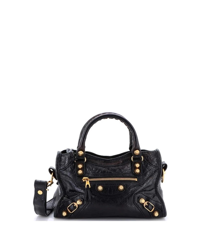 Pre-Owned Balenciaga Mini City Classic Studs Bag Leather