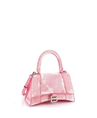 Pre-Owned Balenciaga Small Hourglass Top Handle Bag Denim Printed Leather