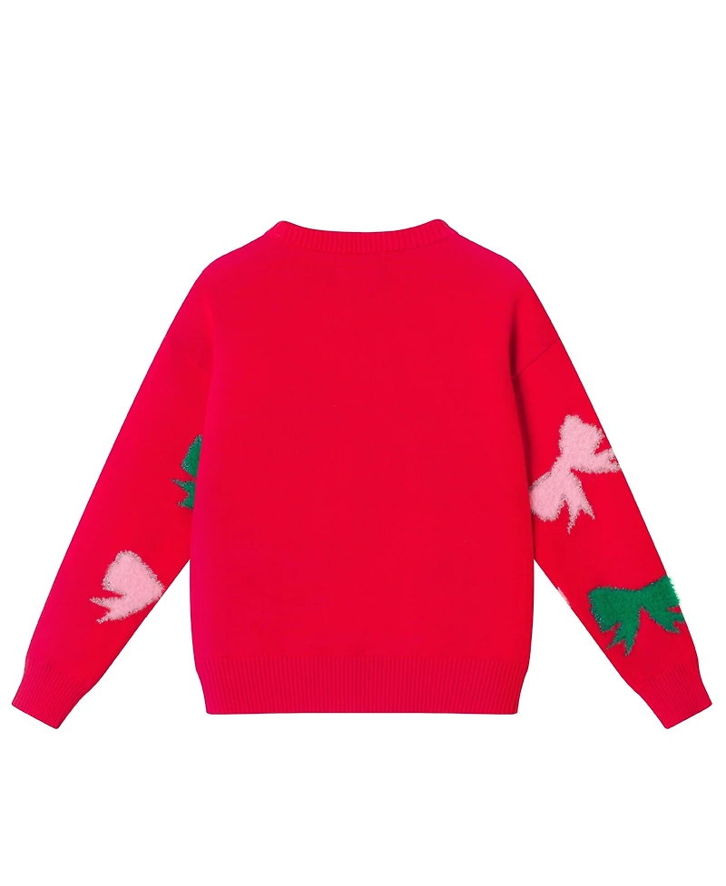 Andy & Evan Toddler/Child Girls Intarsia Bows Sweater