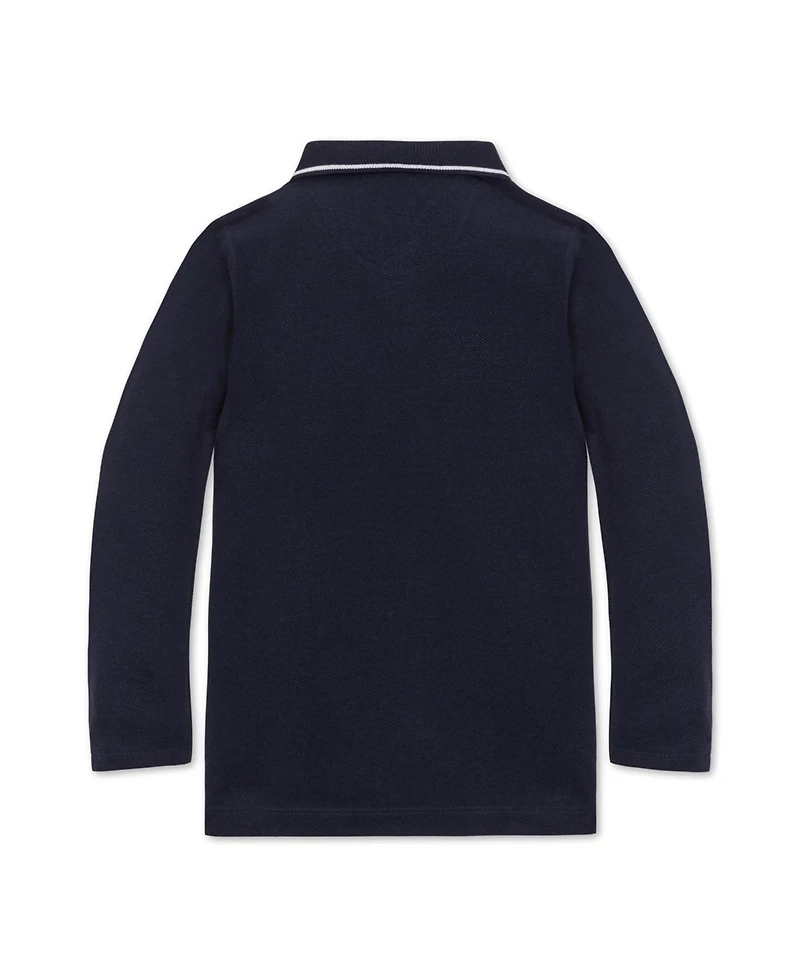 Hope & Henry Little and Big Boys' Organic Long Sleeve Colorblock Jersey Polo