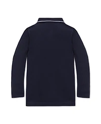 Hope & Henry Little and Big Boys' Organic Long Sleeve Colorblock Jersey Polo